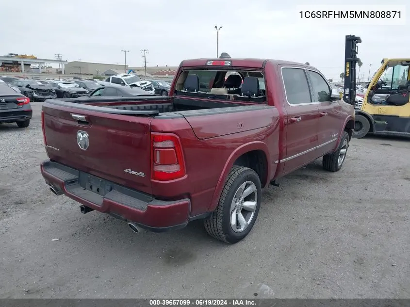 2021 Ram 1500 Limited 4X4 5'7 Box VIN: 1C6SRFHM5MN808871 Lot: 39657099