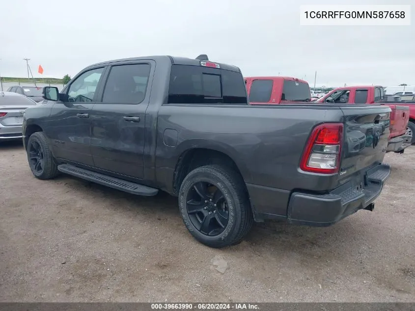 2021 Ram 1500 Big Horn/Lone Star VIN: 1C6RRFFG0MN587658 Lot: 39663990