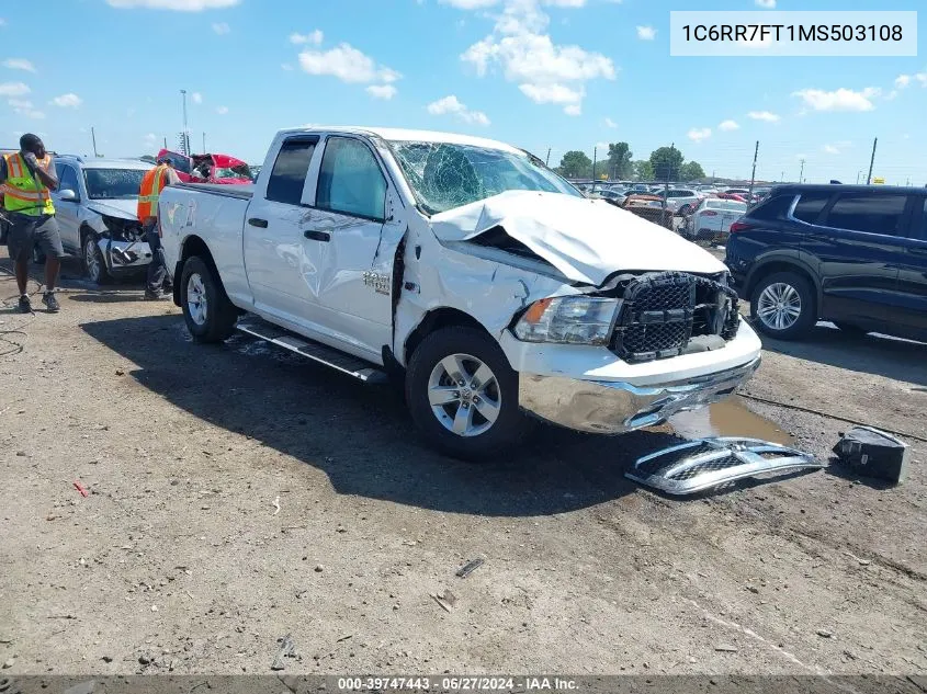 1C6RR7FT1MS503108 2021 Ram 1500 Classic Tradesman Quad Cab 4X4 6'4 Box