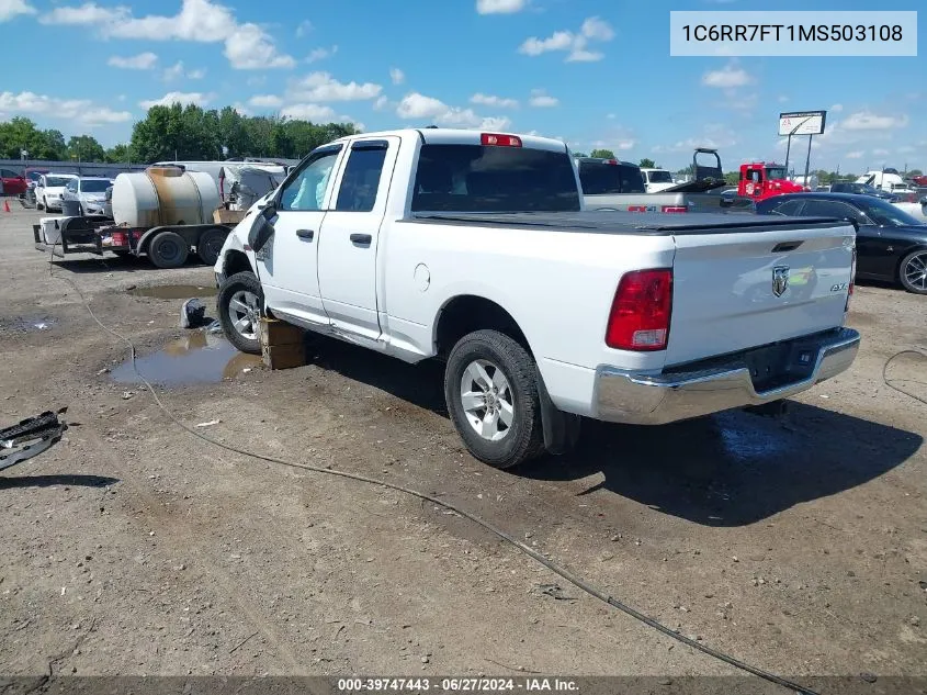 2021 Ram 1500 Classic Tradesman Quad Cab 4X4 6'4 Box VIN: 1C6RR7FT1MS503108 Lot: 39747443