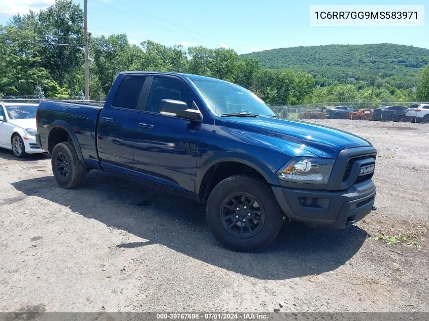 2021 Ram 1500 Classic Warlock Quad Cab 4X4 6'4 Box VIN: 1C6RR7GG9MS583971 Lot: 39767698