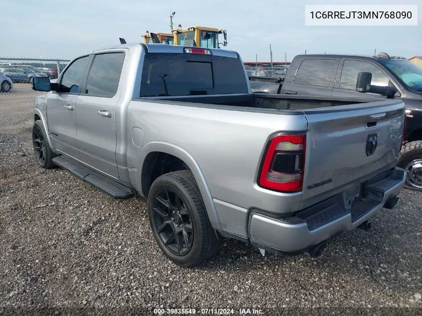 2021 Ram 1500 Laramie 4X2 5'7 Box VIN: 1C6RREJT3MN768090 Lot: 39835649