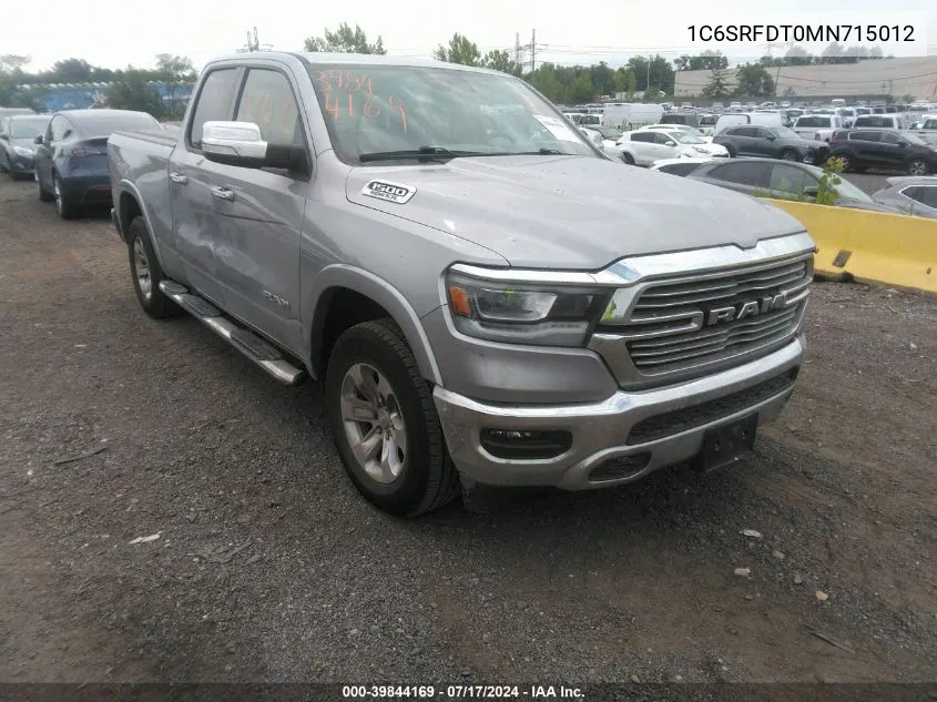 1C6SRFDT0MN715012 2021 Ram 1500 Laramie Quad Cab 4X4 6'4 Box