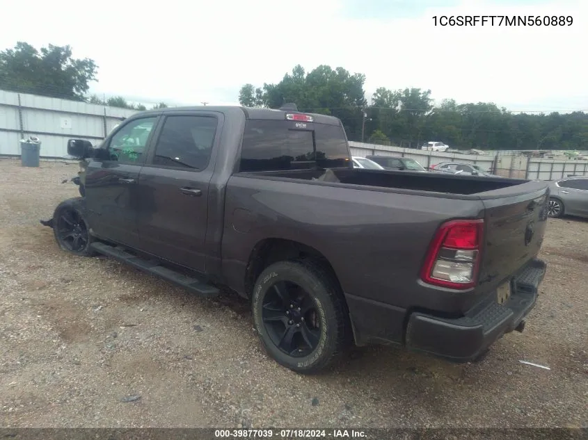 1C6SRFFT7MN560889 2021 Ram 1500 Lone Star 4X4 5'7 Box