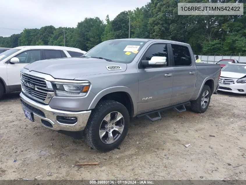 2021 Ram 1500 Laramie 4X2 5'7 Box VIN: 1C6RREJT1MN542422 Lot: 39893136