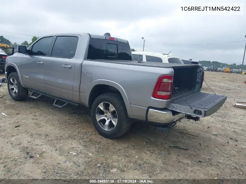 2021 Ram 1500 Laramie 4X2 5'7 Box VIN: 1C6RREJT1MN542422 Lot: 39893136