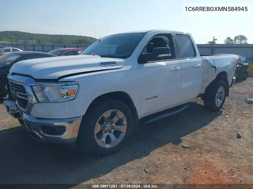 2021 Ram 1500 Big Horn Quad Cab 4X2 6'4 Box VIN: 1C6RREBGXMN584945 Lot: 39971201