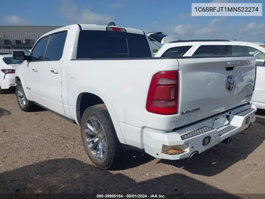 2021 Ram 1500 Laramie 4X4 5'7 Box VIN: 1C6SRFJT1MN522274 Lot: 39985184