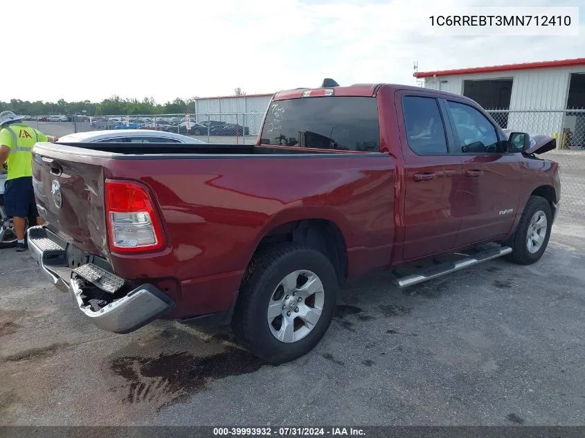 2021 Ram 1500 Big Horn Quad Cab 4X2 6'4 Box VIN: 1C6RREBT3MN712410 Lot: 39993932