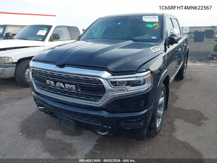 2021 Ram 1500 Limited 4X4 5'7 Box VIN: 1C6SRFHT4MN622567 Lot: 40013600