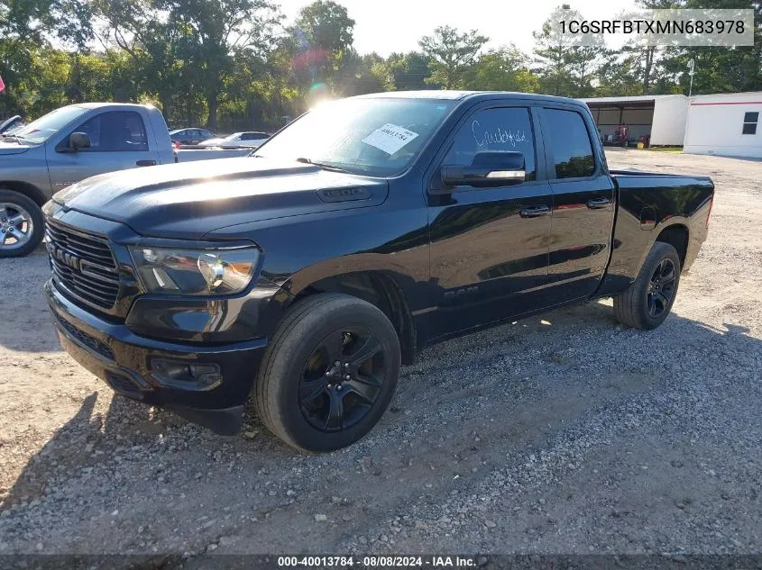 2021 Ram 1500 Big Horn Quad Cab 4X4 6'4 Box VIN: 1C6SRFBTXMN683978 Lot: 40013784