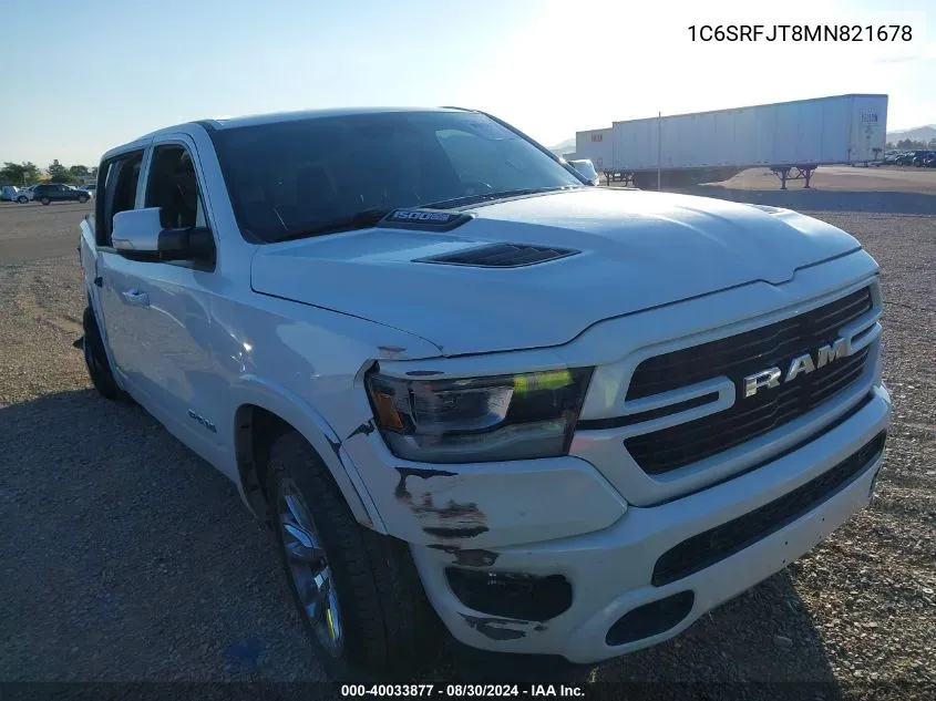 2021 Ram 1500 Laramie 4X4 5'7 Box VIN: 1C6SRFJT8MN821678 Lot: 40033877