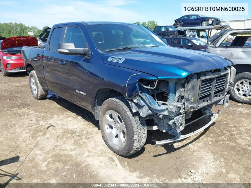 2021 Ram 1500 Big Horn Quad Cab 4X4 6'4 Box VIN: 1C6SRFBT0MN600025 Lot: 40062341