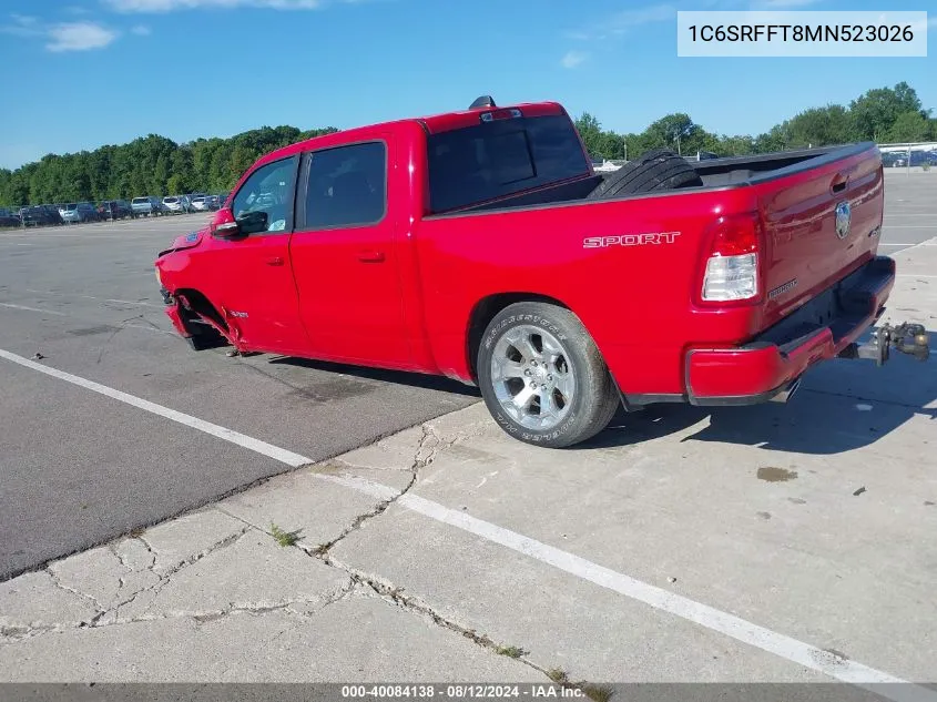 2021 Ram 1500 Big Horn/Lone Star VIN: 1C6SRFFT8MN523026 Lot: 40084138