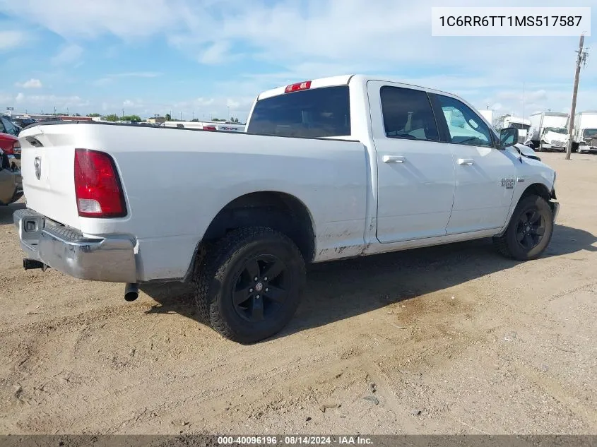 2021 Ram 1500 Classic Slt 4X2 6'4 Box VIN: 1C6RR6TT1MS517587 Lot: 40096196