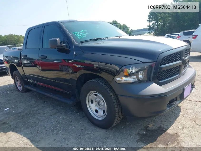 2021 Ram 1500 Classic Tradesman 4X4 5'7 Box VIN: 1C6RR7KG1MS564418 Lot: 40105863