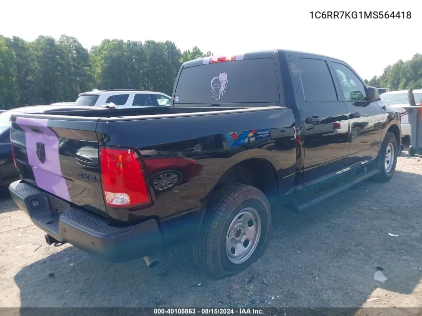 2021 Ram 1500 Classic Tradesman 4X4 5'7 Box VIN: 1C6RR7KG1MS564418 Lot: 40105863