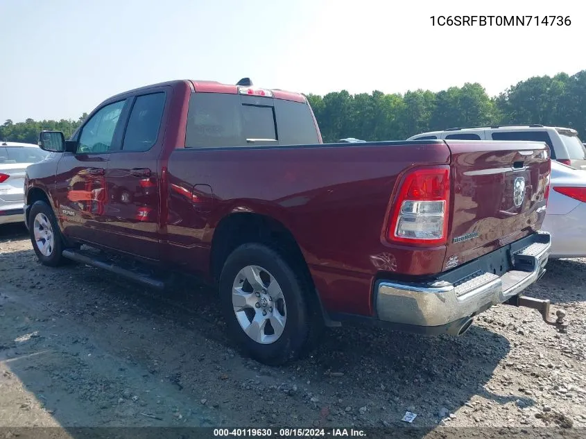 2021 Ram 1500 Big Horn/Lone Star VIN: 1C6SRFBT0MN714736 Lot: 40119630