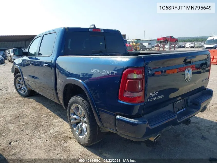 2021 Ram 1500 Laramie 4X4 5'7 Box VIN: 1C6SRFJT1MN795649 Lot: 40144892