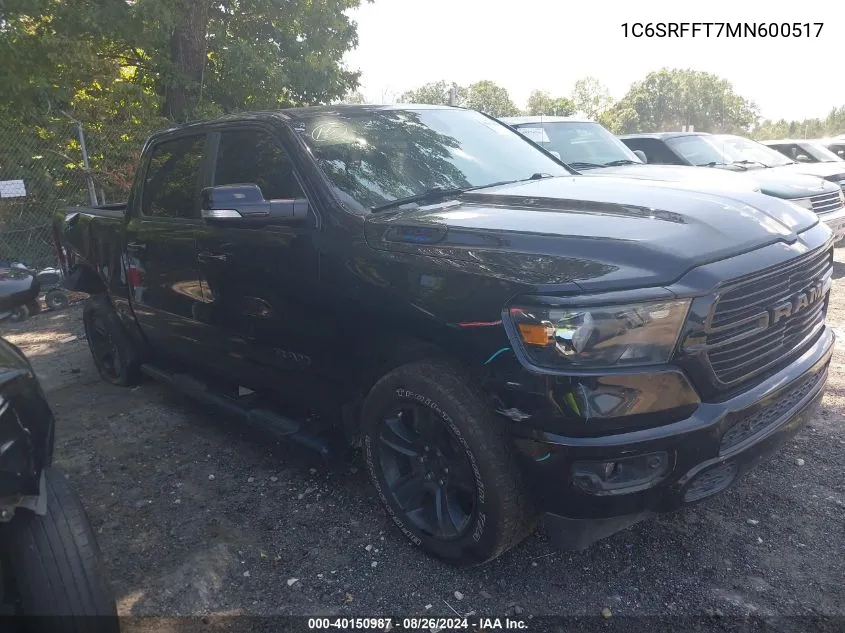 1C6SRFFT7MN600517 2021 Ram 1500 Big Horn 4X4 5'7 Box