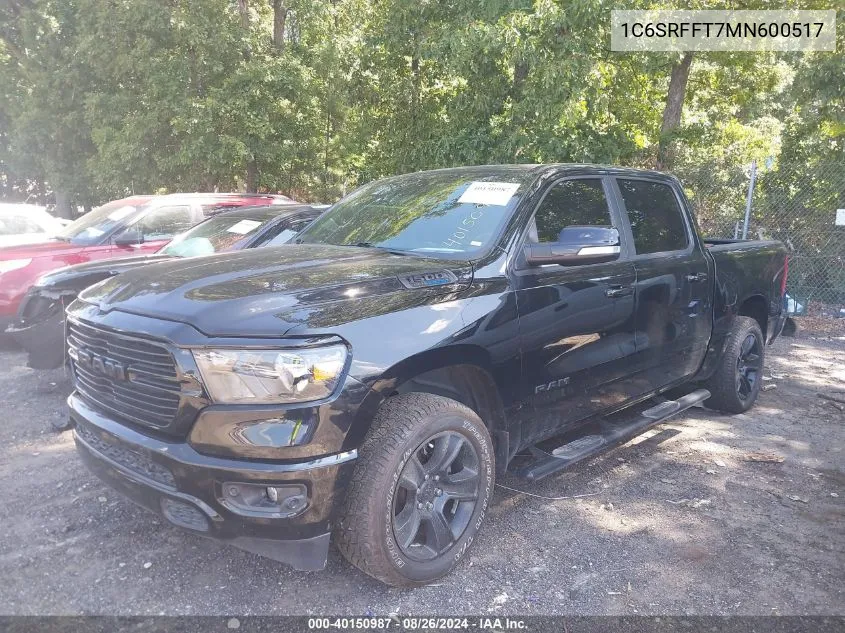 1C6SRFFT7MN600517 2021 Ram 1500 Big Horn 4X4 5'7 Box