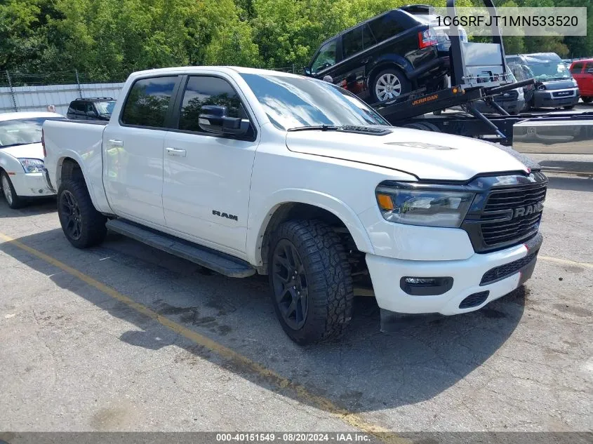 2021 Ram 1500 Laramie 4X4 5'7 Box VIN: 1C6SRFJT1MN533520 Lot: 40151549