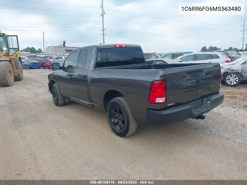 2021 Ram 1500 Classic Tradesman Quad Cab 4X2 6'4 Box VIN: 1C6RR6FG6MS563480 Lot: 40155110