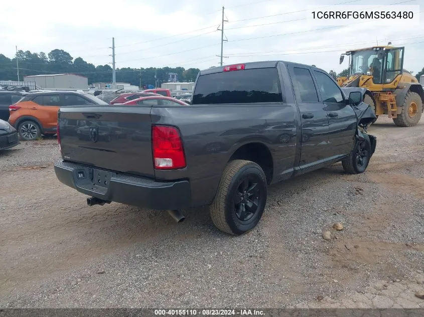 2021 Ram 1500 Classic Tradesman Quad Cab 4X2 6'4 Box VIN: 1C6RR6FG6MS563480 Lot: 40155110