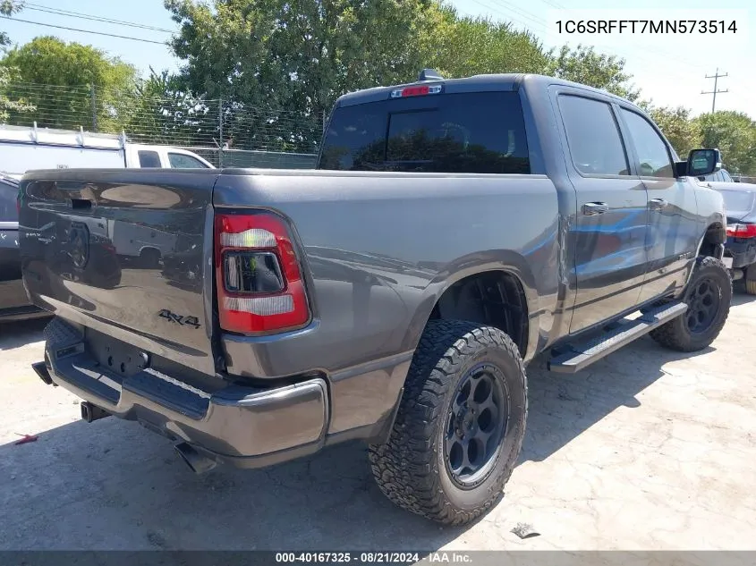 1C6SRFFT7MN573514 2021 Ram 1500 Big Horn/Lone Star