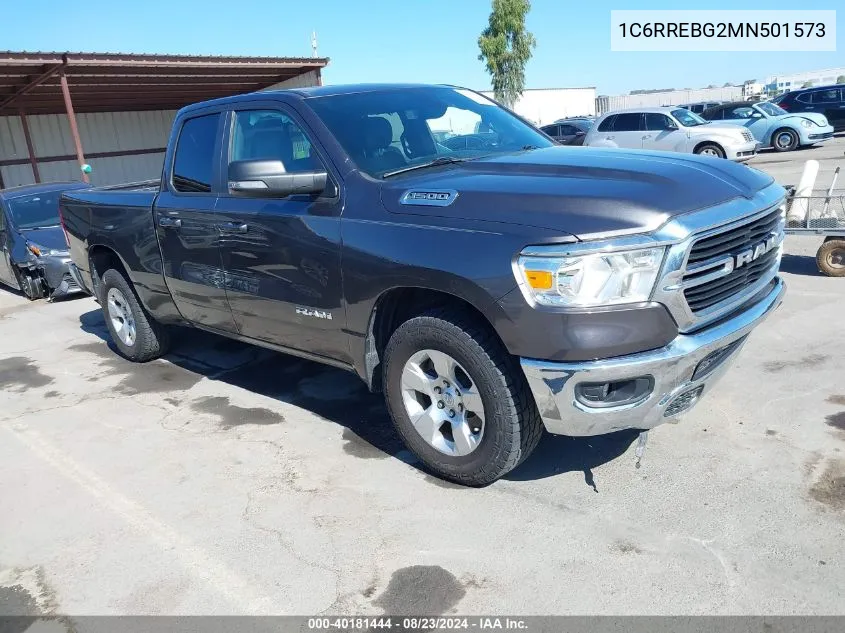 2021 Ram 1500 Big Horn Quad Cab 4X2 6'4 Box VIN: 1C6RREBG2MN501573 Lot: 40181444