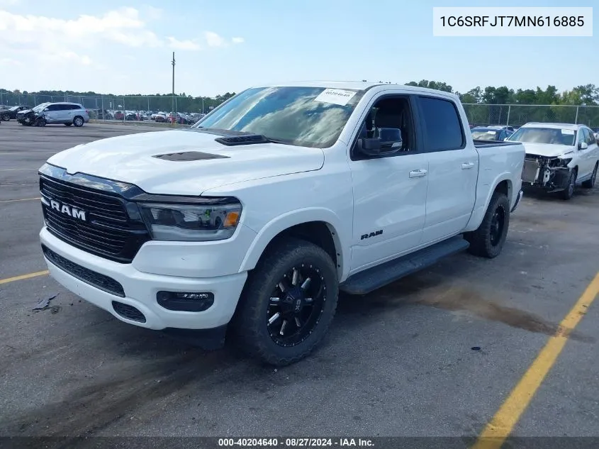 2021 Ram 1500 Laramie 4X4 5'7 Box VIN: 1C6SRFJT7MN616885 Lot: 40204640