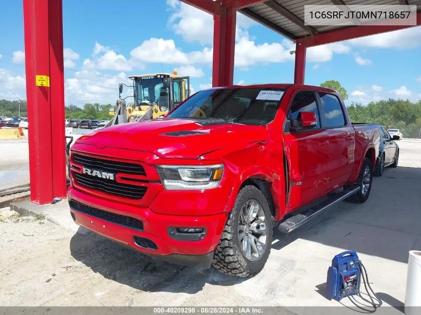 2021 Ram 1500 Laramie 4X4 5'7 Box VIN: 1C6SRFJT0MN718657 Lot: 40209298