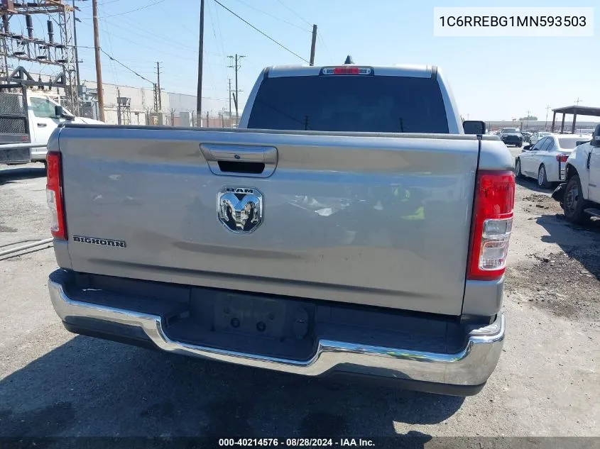 2021 Ram 1500 Big Horn Quad Cab 4X2 6'4 Box VIN: 1C6RREBG1MN593503 Lot: 40214576