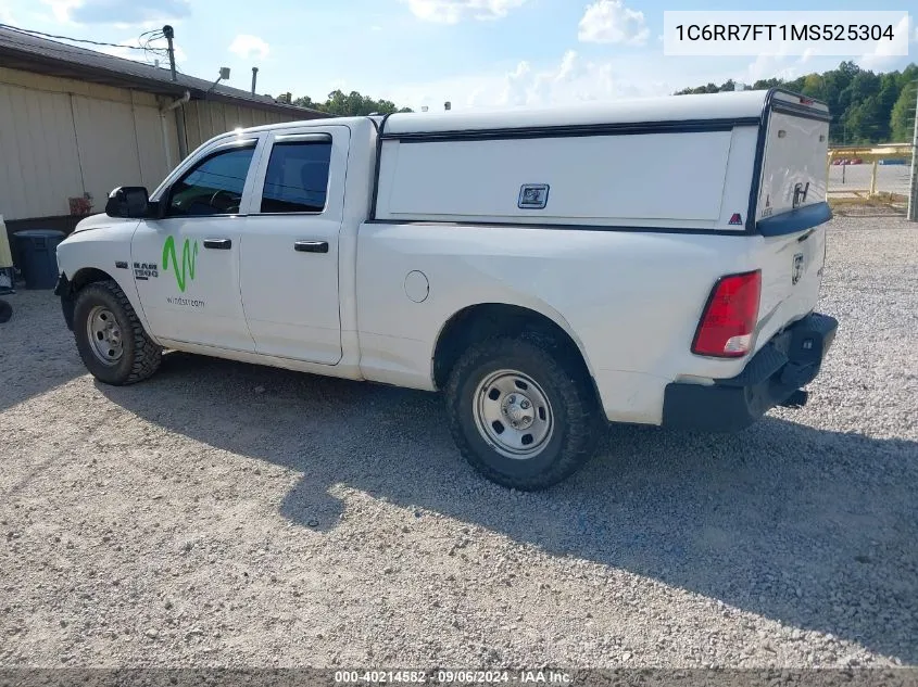 2021 Ram 1500 Classic Tradesman Quad Cab 4X4 6'4 Box VIN: 1C6RR7FT1MS525304 Lot: 40214582