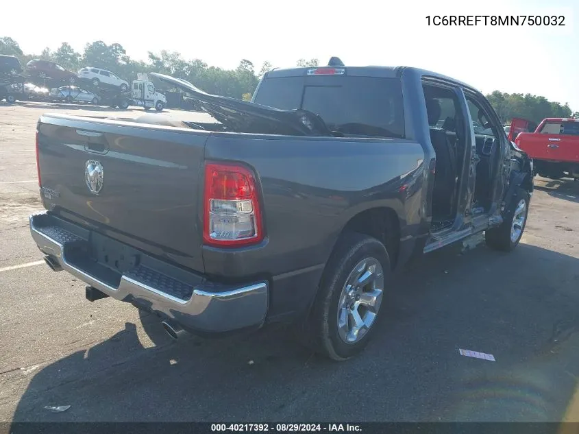 2021 Ram 1500 Big Horn 4X2 5'7 Box VIN: 1C6RREFT8MN750032 Lot: 40217392