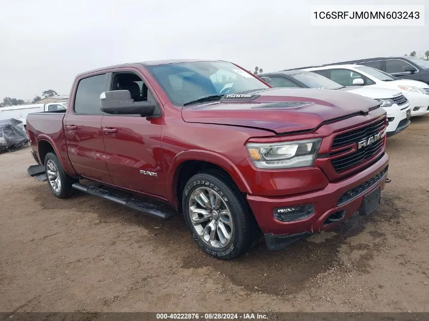 1C6SRFJM0MN603243 2021 Ram 1500 Laramie 4X4 5'7 Box