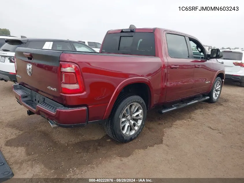 1C6SRFJM0MN603243 2021 Ram 1500 Laramie 4X4 5'7 Box