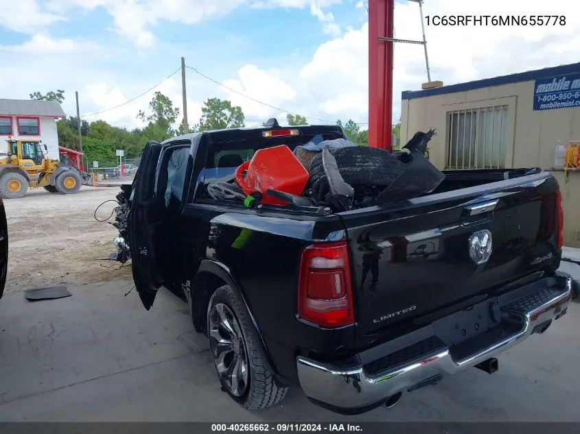 2021 Ram 1500 Limited 4X4 5'7 Box VIN: 1C6SRFHT6MN655778 Lot: 40265662