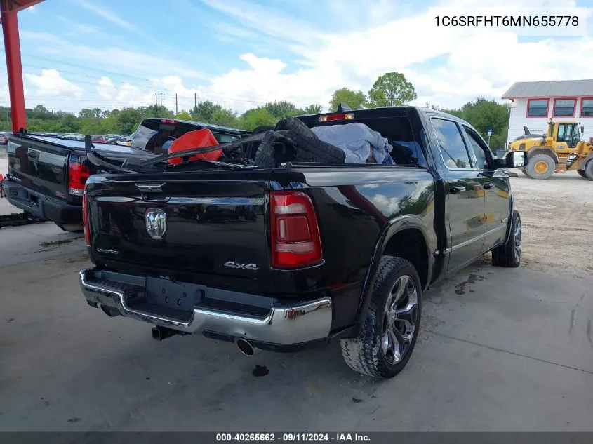 2021 Ram 1500 Limited 4X4 5'7 Box VIN: 1C6SRFHT6MN655778 Lot: 40265662