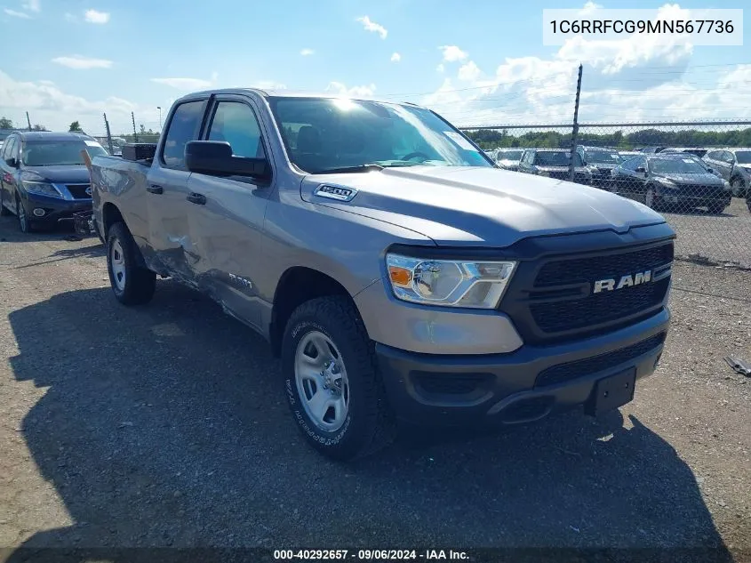 2021 Ram 1500 Tradesman Quad Cab 4X4 6'4 Box VIN: 1C6RRFCG9MN567736 Lot: 40292657