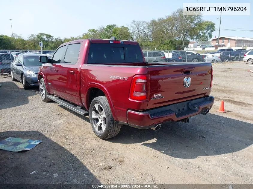 2021 Ram 1500 Laramie 4X4 5'7 Box VIN: 1C6SRFJT1MN796204 Lot: 40297854