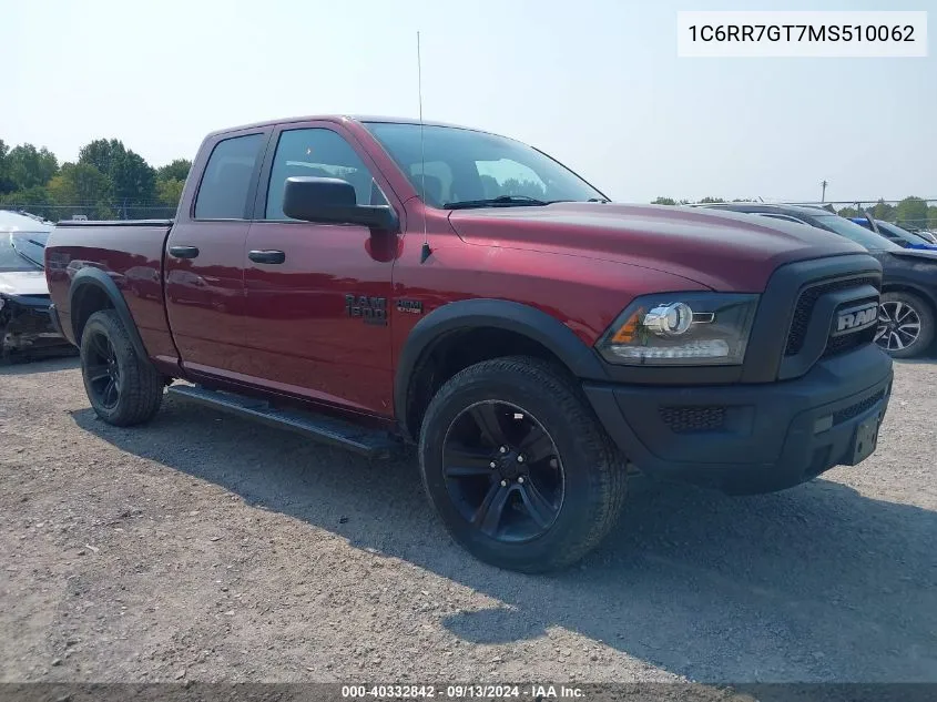 2021 Ram 1500 Classic Warlock Quad Cab 4X4 6'4 Box VIN: 1C6RR7GT7MS510062 Lot: 40332842