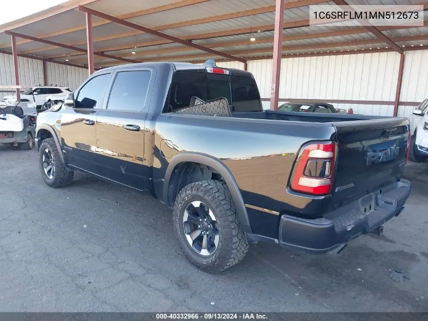 2021 Ram 1500 Rebel VIN: 1C6SRFLM1MN512673 Lot: 40332966