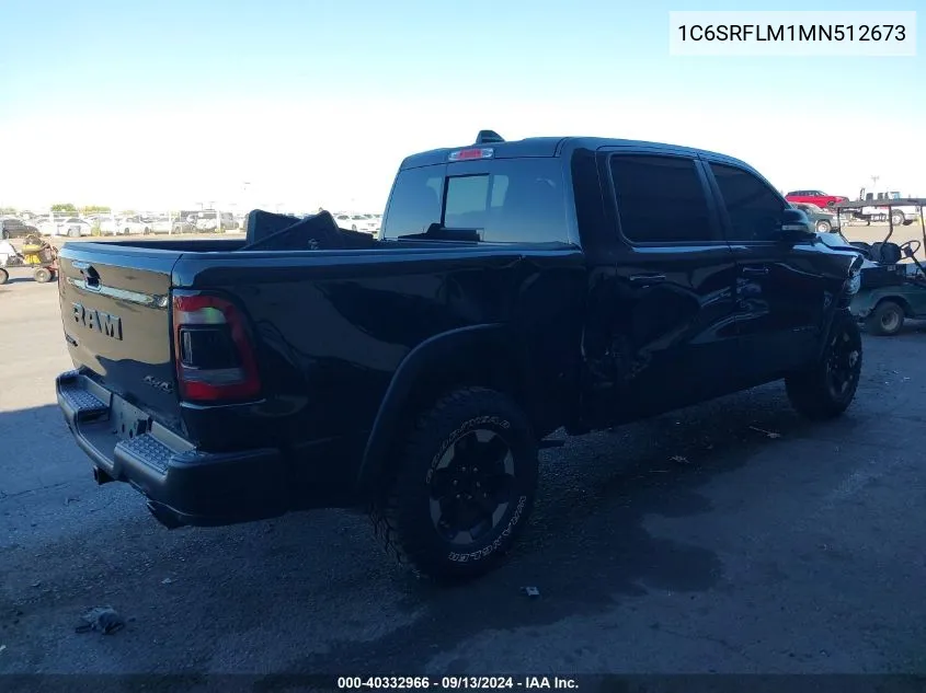 2021 Ram 1500 Rebel VIN: 1C6SRFLM1MN512673 Lot: 40332966