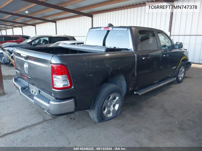 1C6RREFT7MN747378 2021 Ram 1500 Big Horn/Lone Star