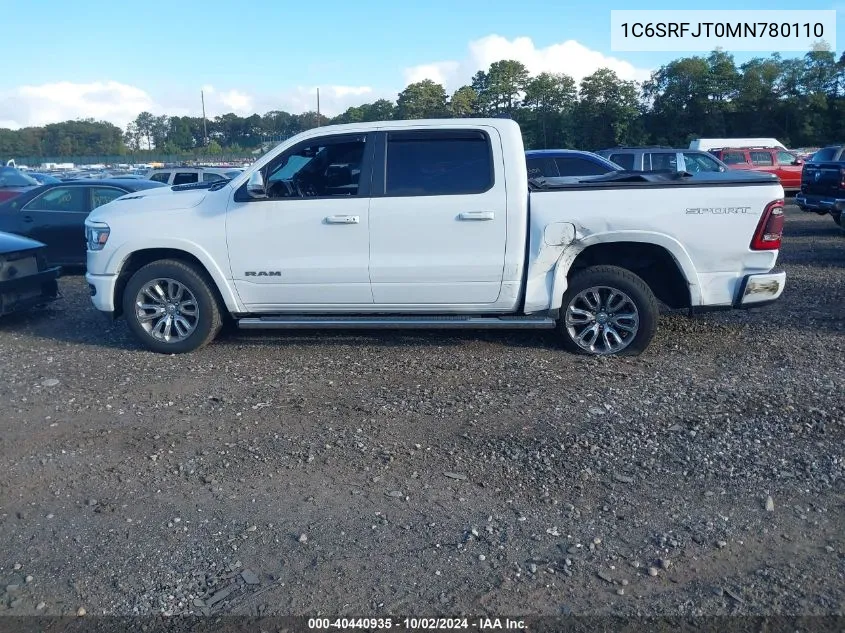 2021 Ram 1500 Laramie 4X4 5'7 Box VIN: 1C6SRFJT0MN780110 Lot: 40440935