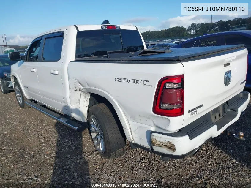 2021 Ram 1500 Laramie 4X4 5'7 Box VIN: 1C6SRFJT0MN780110 Lot: 40440935