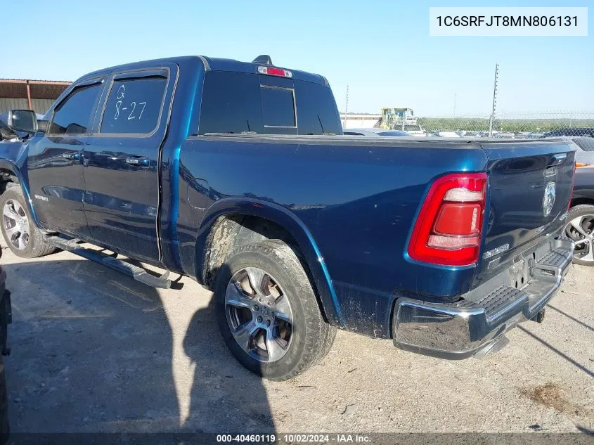 2021 Ram 1500 Laramie 4X4 5'7 Box VIN: 1C6SRFJT8MN806131 Lot: 40460119