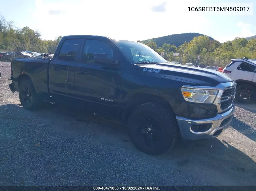 2021 Ram 1500 Big Horn 4X4 6'4 Box VIN: 1C6SRFBT6MN509017 Lot: 40471053