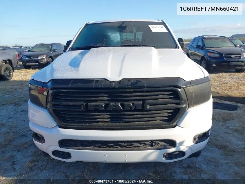 2021 Ram 1500 Big Horn 4X2 5'7 Box VIN: 1C6RREFT7MN660421 Lot: 40473781